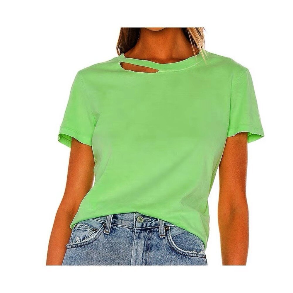 n:philanthropy Harlow BFF Tee women's size Large iced lime neon green NWT